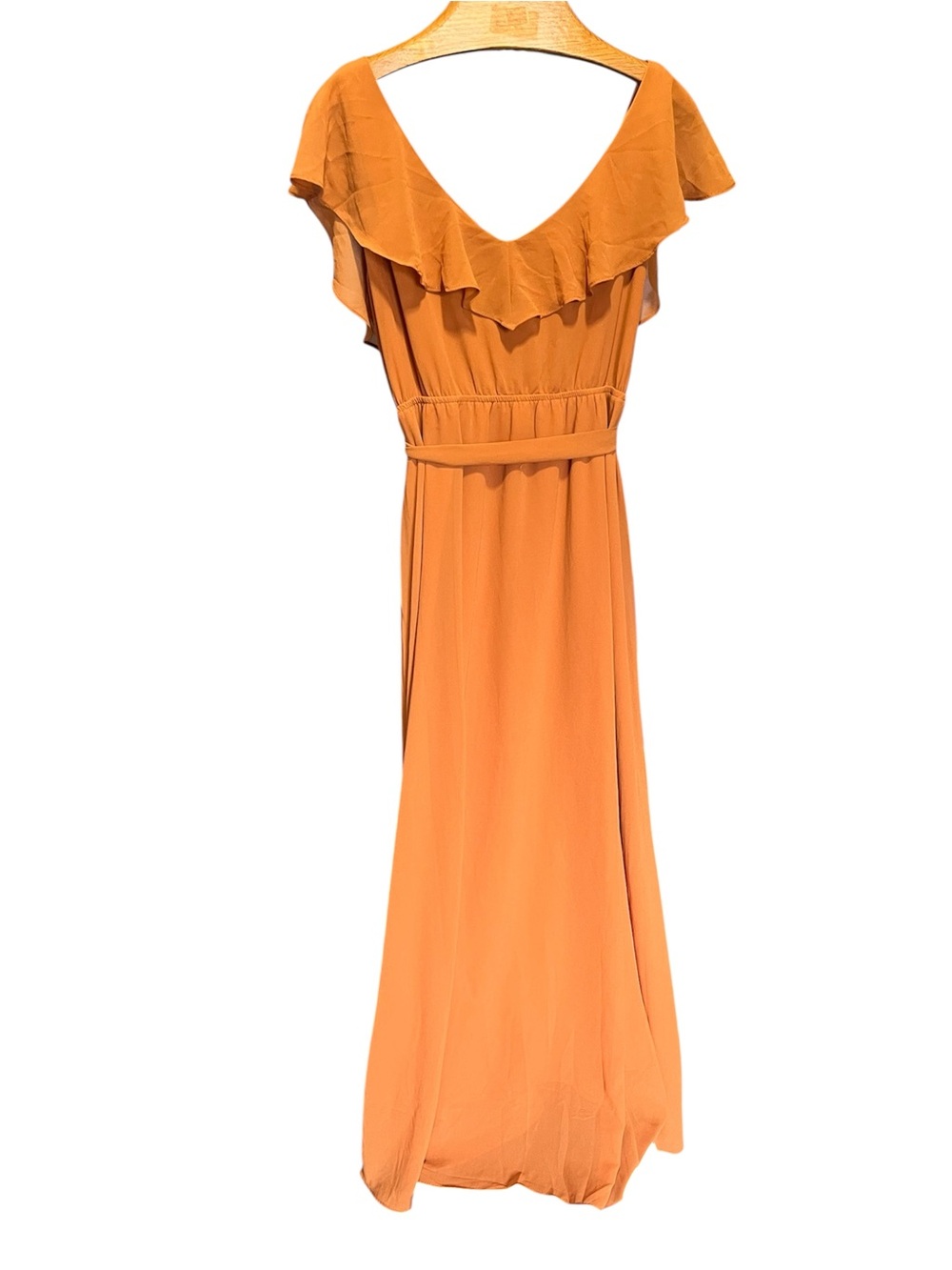 Baltic Born Katya Dress Ruffle V-Neck Maxi in Rust Orange XL - Picture 10 of 14